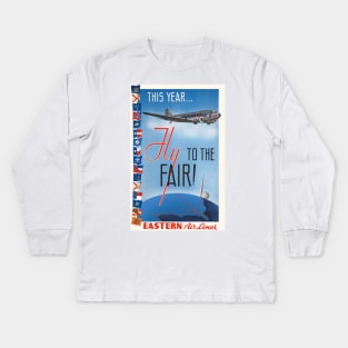 Fly to the Fair USA Vintage Poster 1939 Kids Long Sleeve T-Shirt